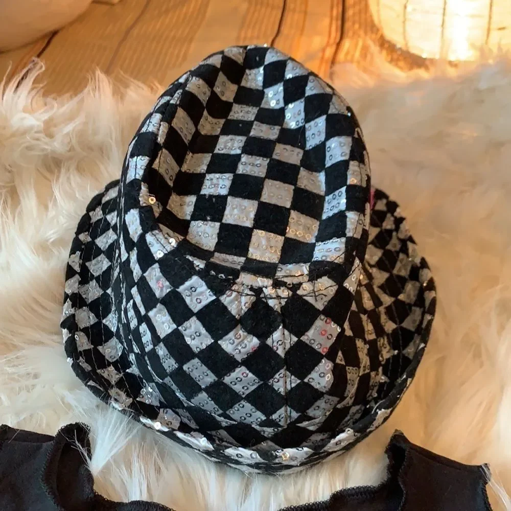 Street Dance Costume Red Black Checkered